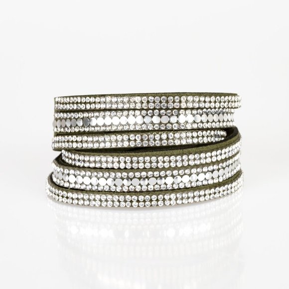 Rock Star Attitude Green Wrap Bracelet - Picture 2 of 2